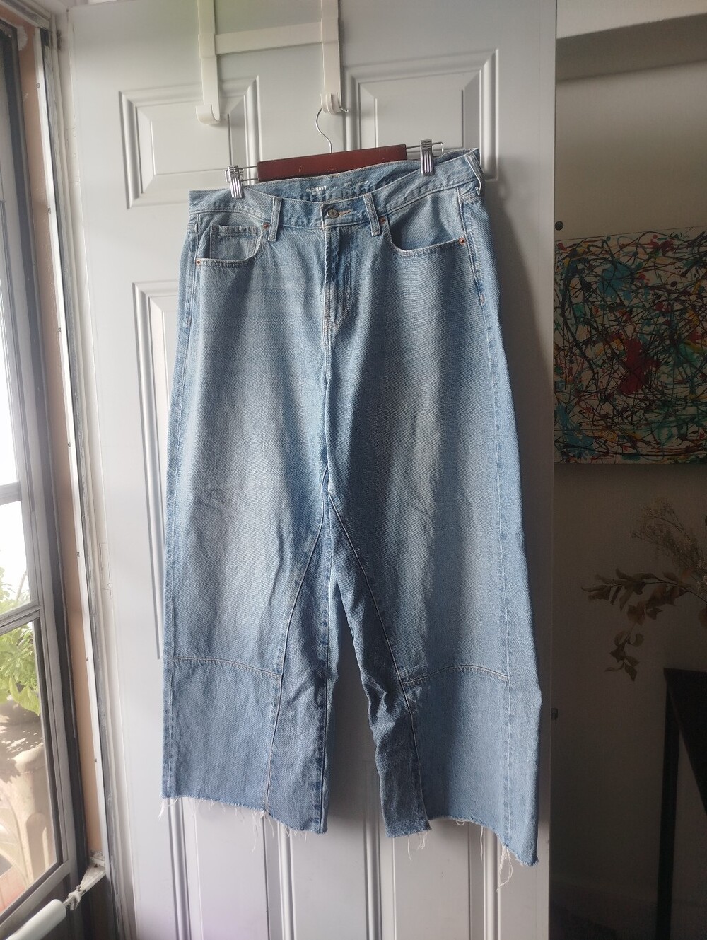 Old Navy Light Blue Wide-Leg Cropped Jeans